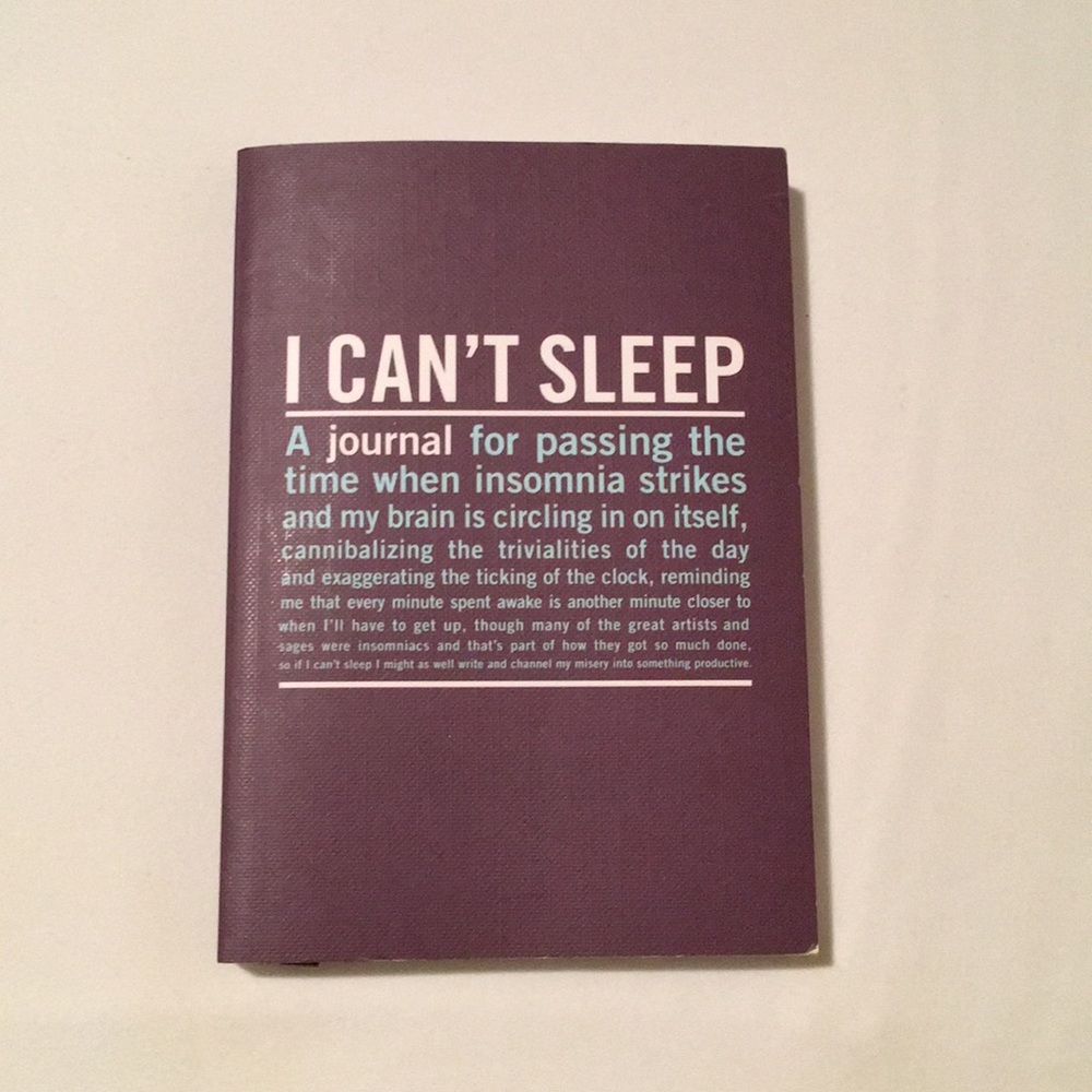 “I CAN’T SLEEP” pocket sized insomnia journal